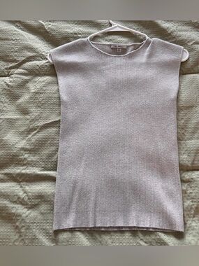 Grey ribber cap sleeve top